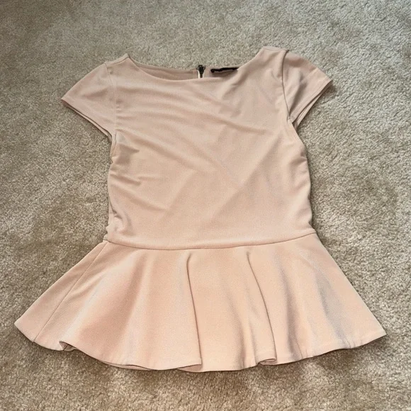 Alice + Olivia Cream Peplum Blouse - Picture 2 of 5